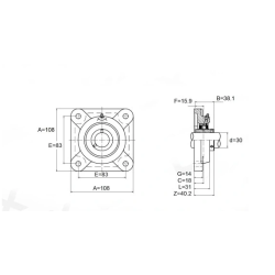 NSK UCF206 Zespół łożyskowy oprawa kołnierzowa kwadratowa 30mm