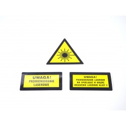 Set of laser warning signs