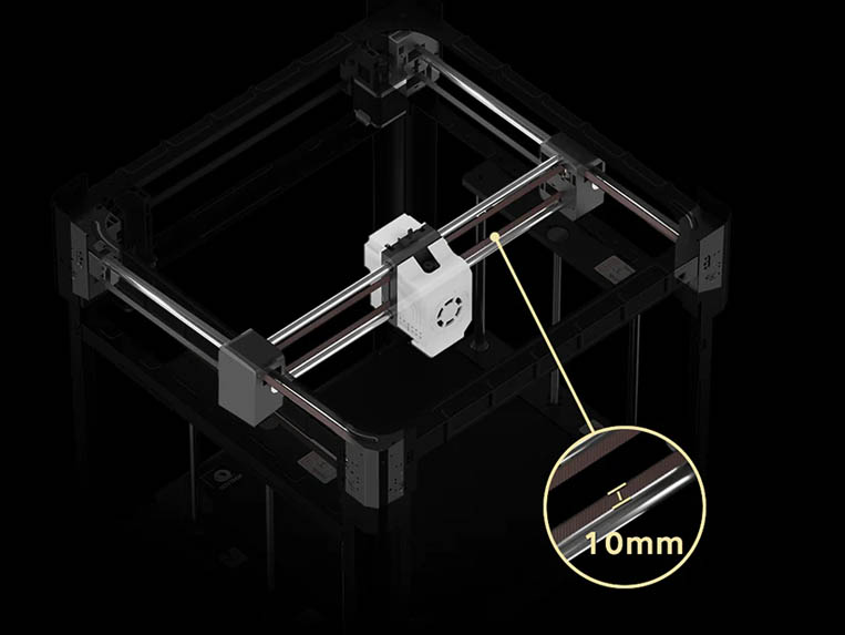 Konstrukcja napędu drukarki 3d qidi powudująca mniejszą bezwładność